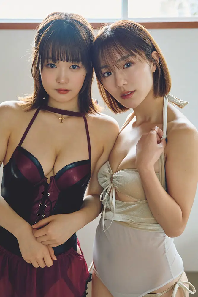 上杉真央（左）、井手美希©後野順也／週刊プレイボーイ